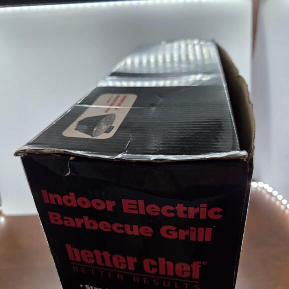 Better Chef Indoor Electric Barbecue Grill IM-356B 1000W Stainless Grates - Picture 9 of 9